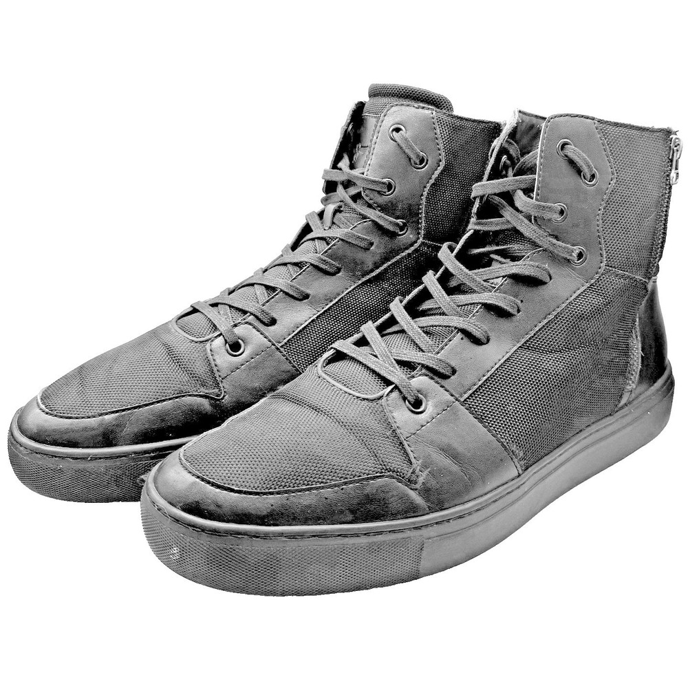 Creative Recreation High Top Sneaker Men 13 Black CanvasLeather Dual Zip Textile
